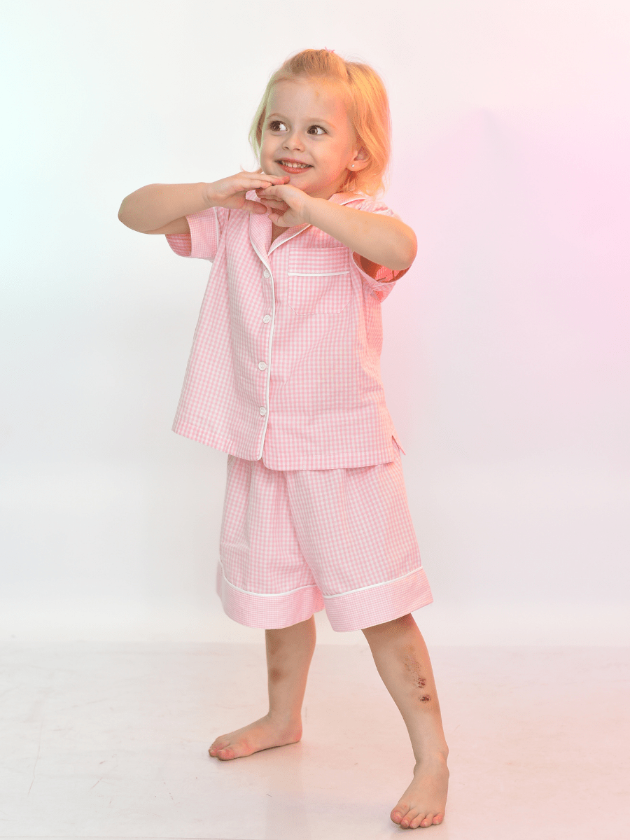 PIJAMA ALFAIATARIA LONGO XADREZ ROSA BEBÊ - Santo Pijama