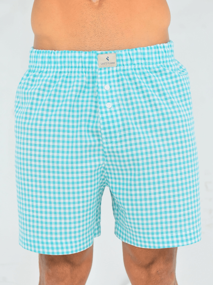 BOXER MASCULINA VICHY VERDE TIFFANY