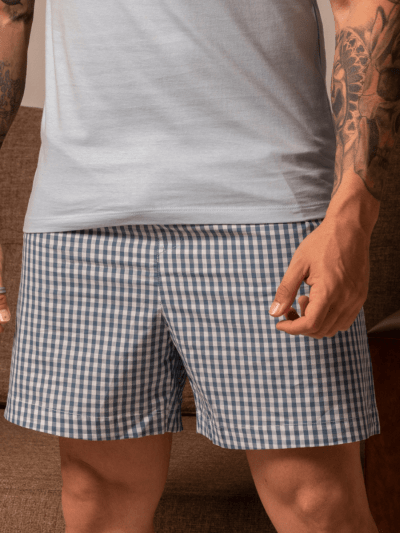 BOXER MASCULINA VICHY AZUL MARINHO