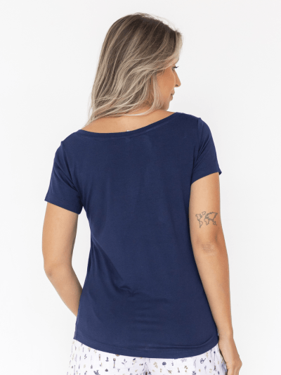 CAMISETA DECOTE V AZUL MARINHO