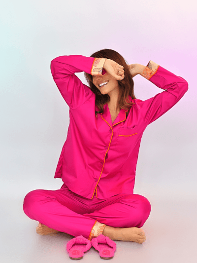 PIJAMA ALFAIATARIA LONGO MAGENTA