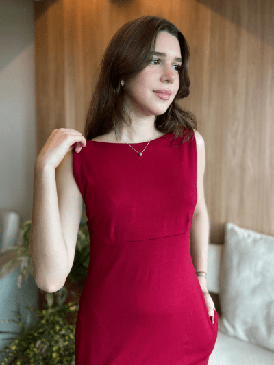 VESTIDO MIDI MARSALA