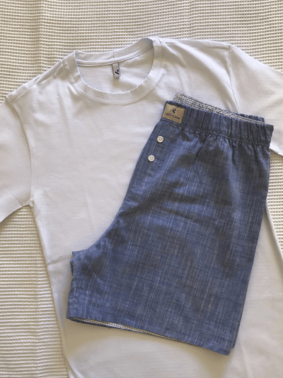 CONJUNTO CAMISETA + BOXER AZUL JEANS