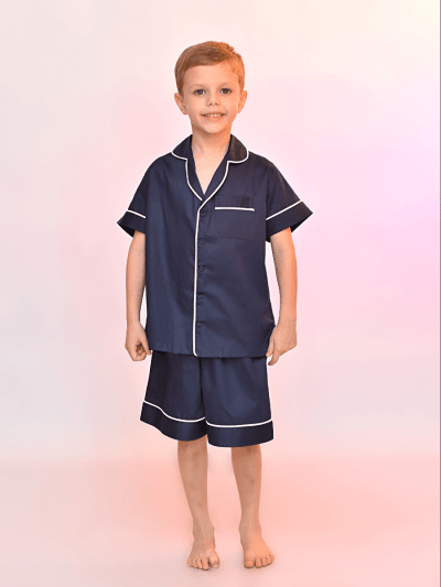 PIJAMA ALFAIATARIA CURTO AZUL MARINHO MASCULINO